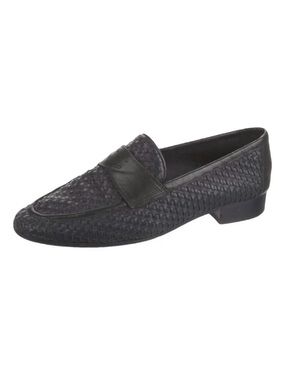 Chanel Woven Leather Slip-On Loafers